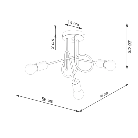 Kronleuchter EMBER 3 Schwarz