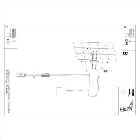 Wandleuchte NIMBI E27 mit Schalter