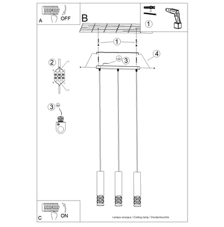 Pendelleuchte LIRO 3L weiß