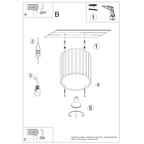 Plafond AURA 1 olivgrün GU10