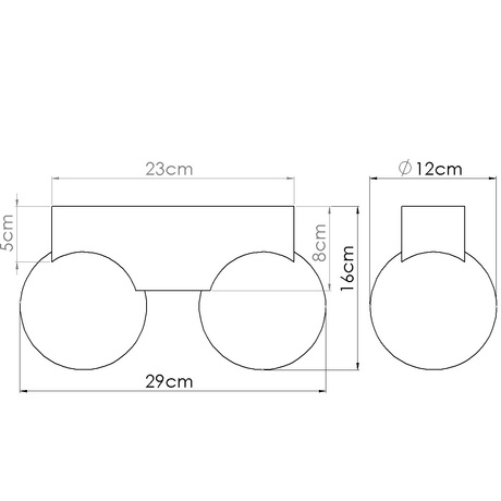 Plafond BULBO 2 Naturholz