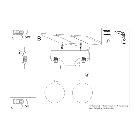 Plafond BULBO 2 Naturholz