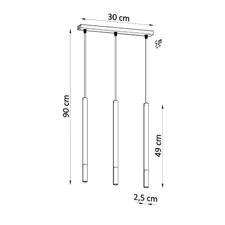 Hängeleuchte MOZAICA 3L schwarz/kupfer