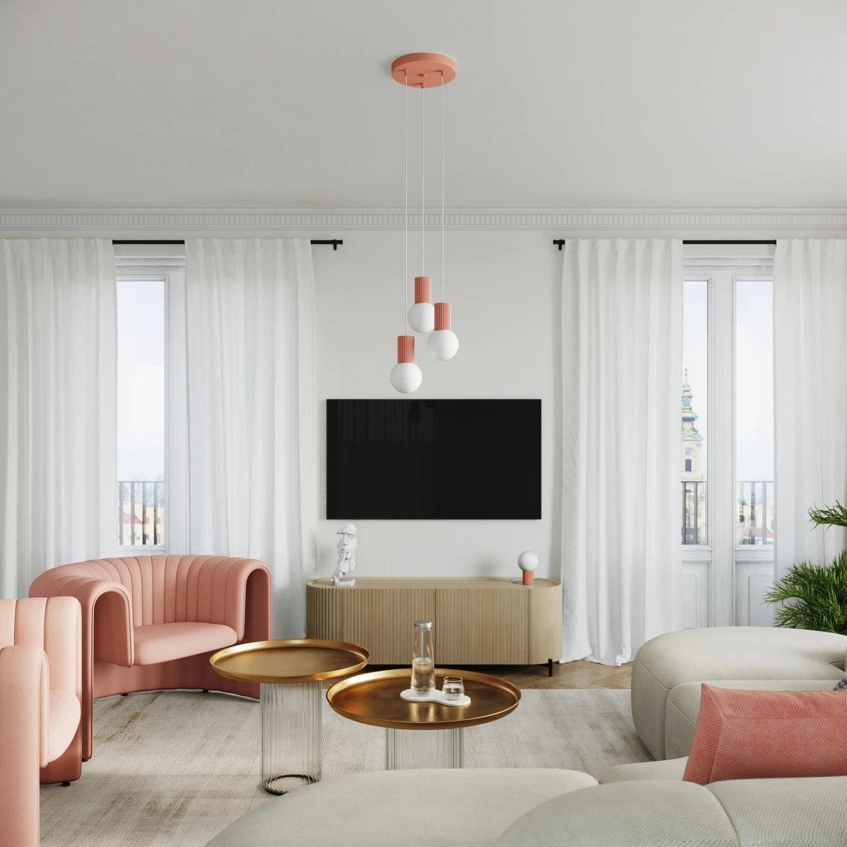 Pendelleuchte HALO 1 apricot