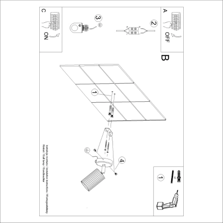 Wandleuchte KARBON schwarze mit Schalter
