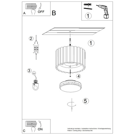 Plafond AURA 1 roter Ocker Gx53