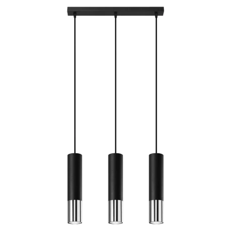 Hängeleuchte LOOPEZ 3L schwarz/chrom