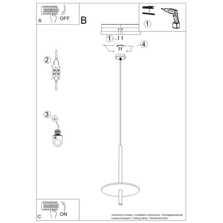 Pendelleuchte FELTRO 1 schwarz/gelb