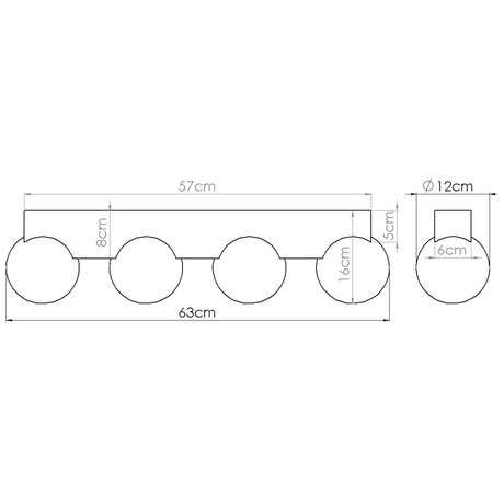 Plafond BULBO 4 Naturholz